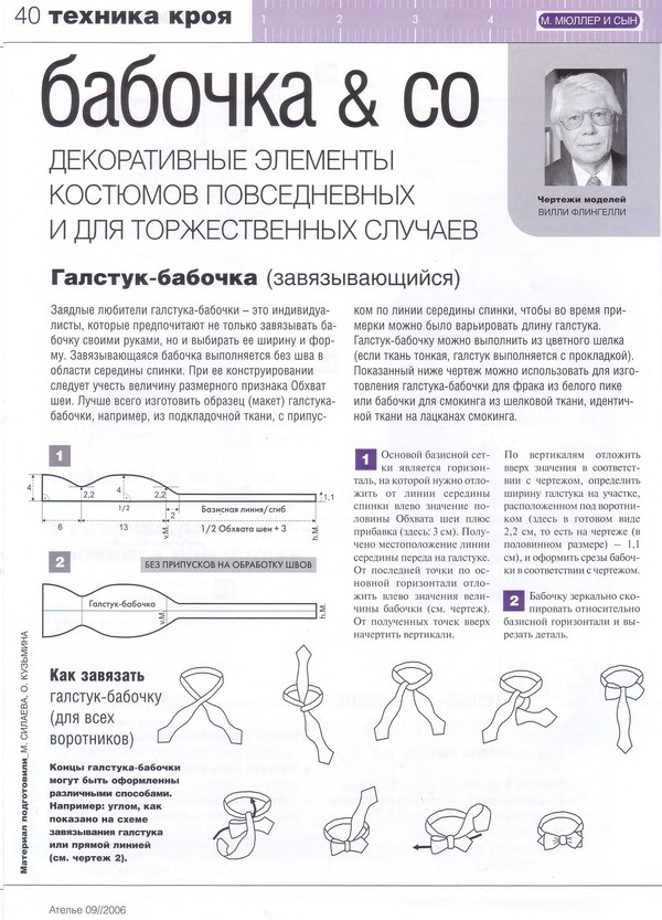 Схема зав'язування метелика і виготовлення краватки-метелики своїми руками