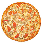 Піца зі свіжими грибами під соусом