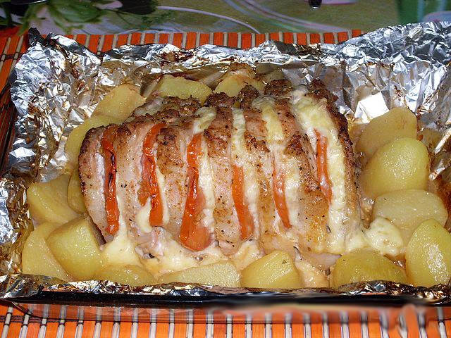 свинина з овочами