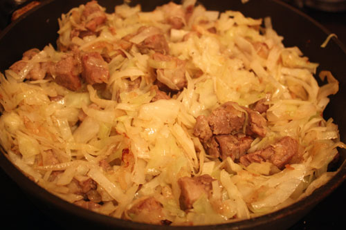 капуста з куркою